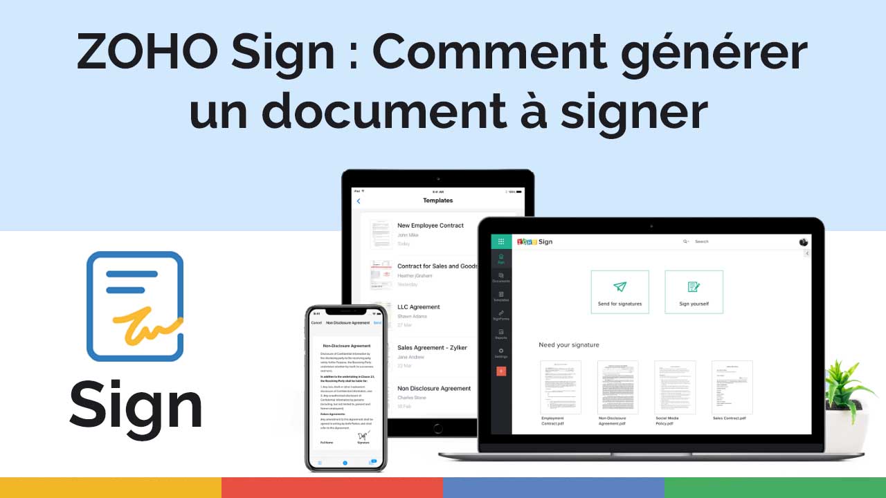 ZOHO Sign - Comment générer un document à signer