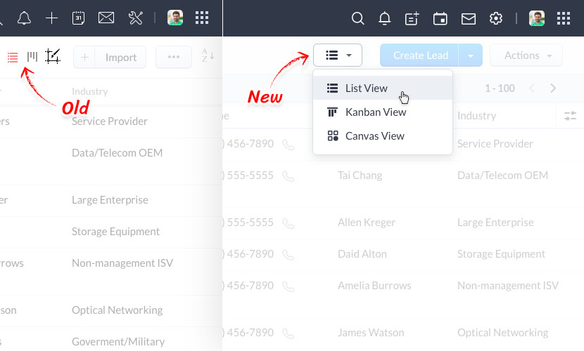 Affichage liste dans CRM. Nouvelles fonctionnalités pour l’affichage liste dans Zoho CRM Affichage liste dans CRM. Nouvelles fonctionnalités pour l’affichage liste dans Zoho CRM