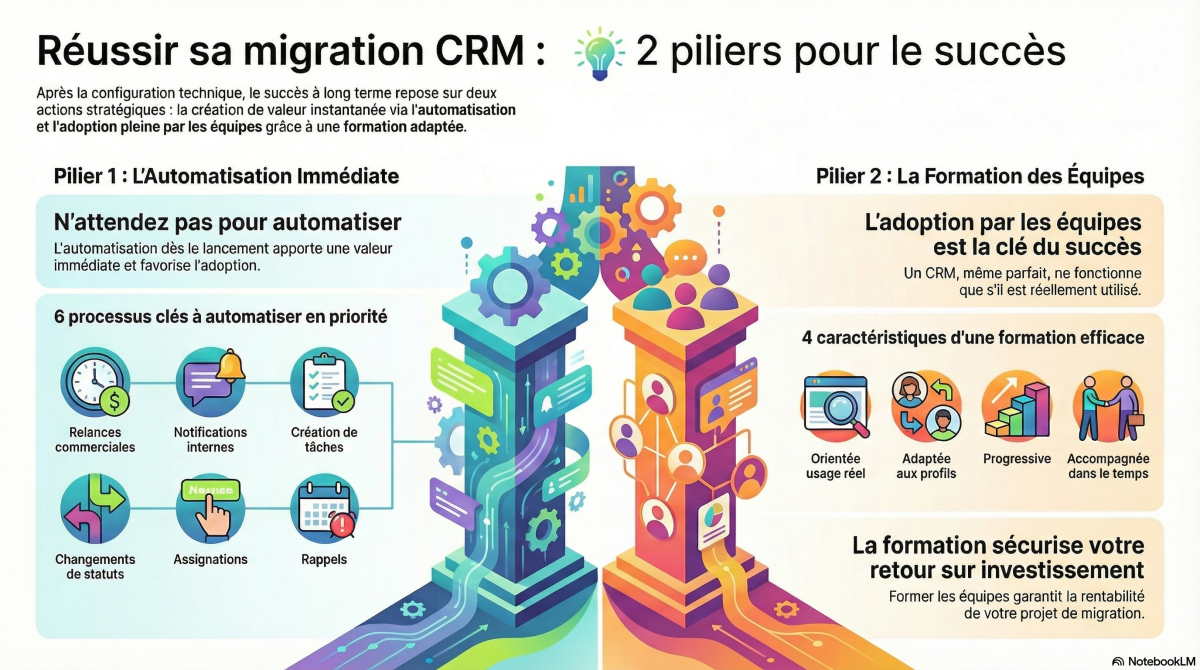 l'automatisation des processus et la formation des équipes